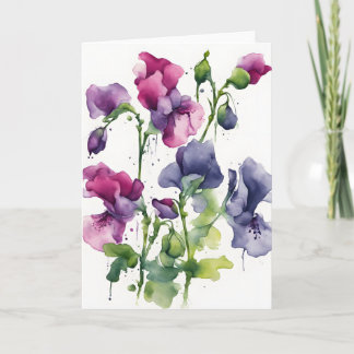 Sweet Pea - Watercolor flowers Karte
