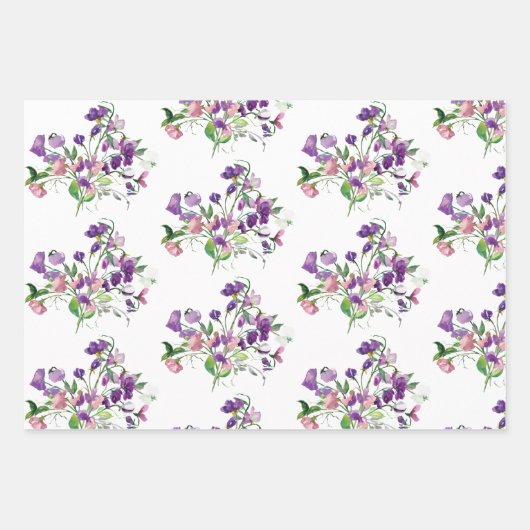 Sweet Pea Wrapping Paper Flat Sheet Set 3 Geschenkpapier Set (Vorderseite 2)