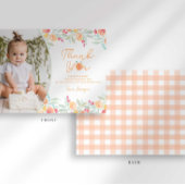 Sweet Peach 1. Geburtstag Dankeschön Karte