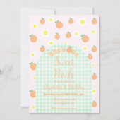 Sweet Peach 1. Geburtstag Einladung (Vorderseite)
