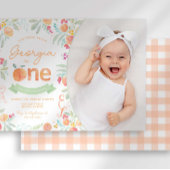 Sweet Peach 1. Geburtstag Einladung