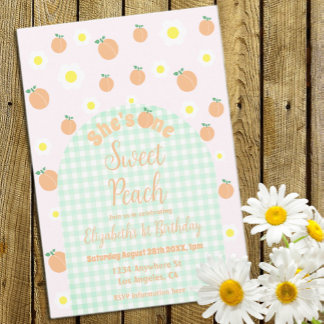 Sweet Peach 1. Geburtstag Einladung