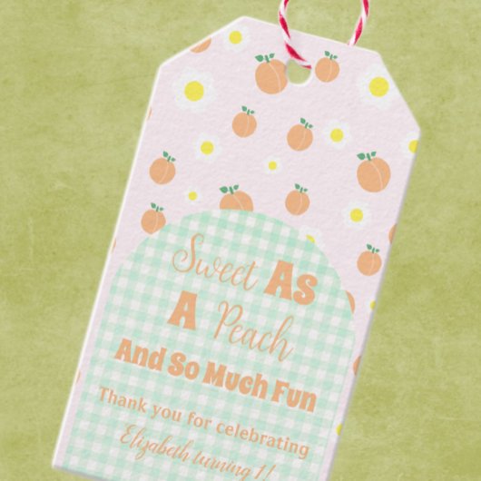 Sweet Peach 1. Geburtstag Geschenkanhänger