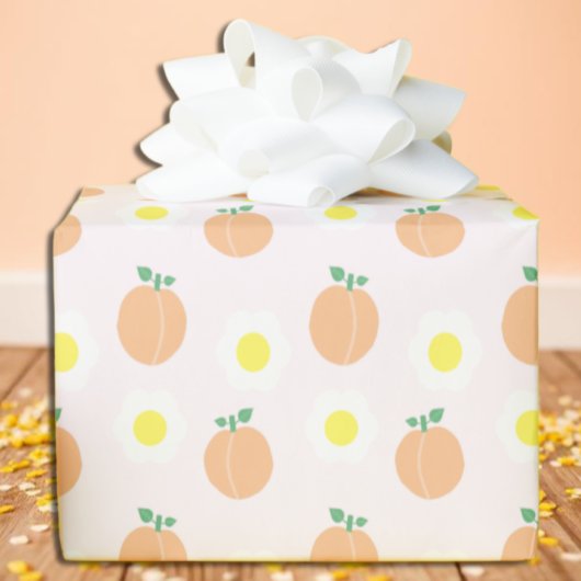 Sweet Peach 1. Geburtstag Geschenkpapier