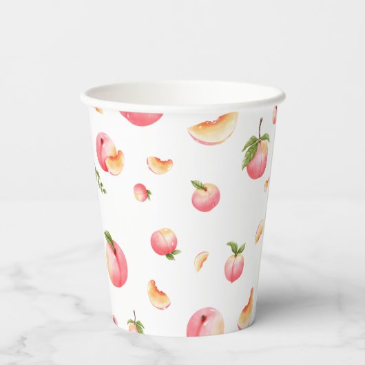 Sweet Peach 1. Geburtstag Pappbecher (Rückseite)