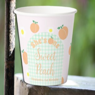 Sweet Peach 1. Geburtstag Pappbecher