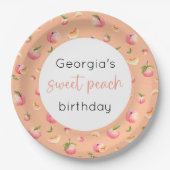 Sweet Peach 1. Geburtstag Pappteller (Vorderseite)