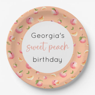 Sweet Peach 1. Geburtstag Pappteller