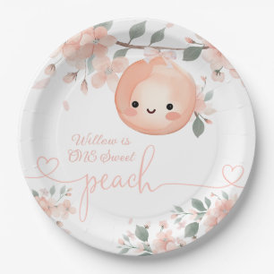 Sweet Peach 1. Geburtstag Pappteller