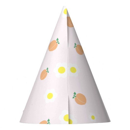 Sweet Peach 1. Geburtstag Partyhütchen (Rückseite)