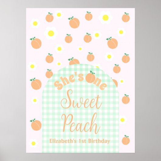 Sweet Peach 1. Geburtstag Poster (Vorne)