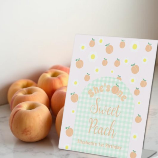 Sweet Peach 1. Geburtstag Sockelschild