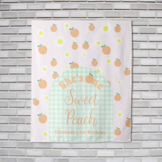Sweet Peach 1. Geburtstag Wandteppich