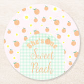 Sweet Peach 1. Geburtstagspapier Untersetzer (Vorderseite)