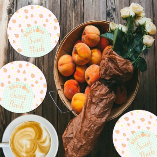 Sweet Peach 1. Geburtstagspapier Untersetzer
