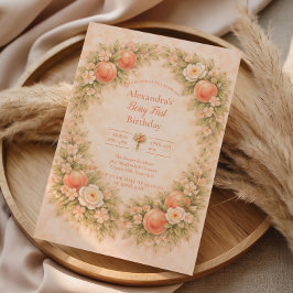 Sweet Peach 1st Birthday Einladung