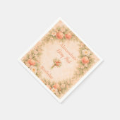 Sweet Peach 1st Birthday Serviette (Ecke)