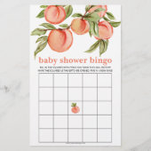 Sweet Peach Baby Dusche Bingo Spiel (Vorderseite)