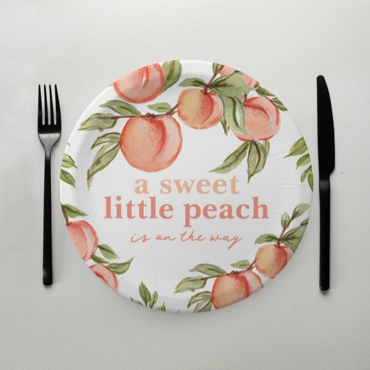 Sweet Peach Baby Dusche Einladung Pappteller