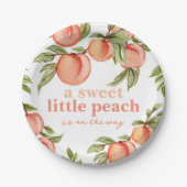 Sweet Peach Baby Dusche Einladung Pappteller (Vorderseite)