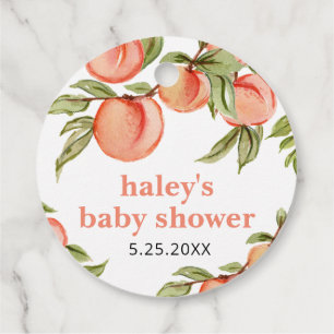 Sweet Peach Baby Dusche Runde Geschenke Liebesmark Geschenkanhänger