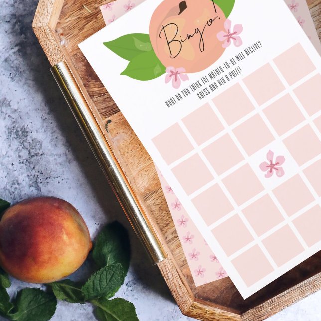 Sweet Peach Baby Dusche Spiel Bingo (Von Creator hochgeladen)