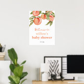 Sweet Peach Baby Shower Plakat Begrüßungszeichen (Heimbüro)