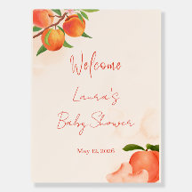 Sweet Peach Baby Shower Welcome Sign – Orange