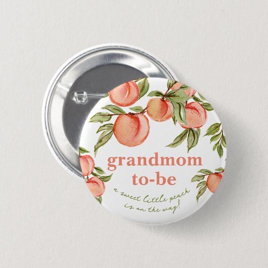 Sweet Peach Baby Showknopf Großmutter Button (Vorne & Hinten)