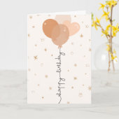 Sweet Peach Balloon Birthday Karte (Gelbe Blume)