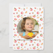 Sweet Peach Birthday Foto Einladung (Rückseite)