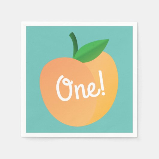 Sweet Peach Birthday Party Serviette (Vorderseite)