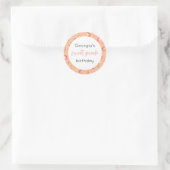 Sweet Peach Birthday Runder Aufkleber (Tasche)