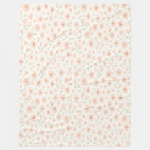 Sweet Peach Blossom Sprig Muster Fleece Blanket
