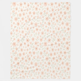 Sweet Peach Blossom Sprig Muster Fleece Blanket