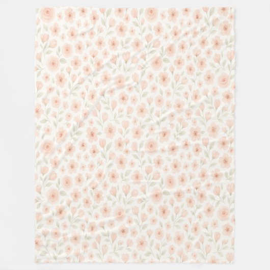 Sweet Peach Blossom Sprig Muster Fleece Blanket (Vorderseite)