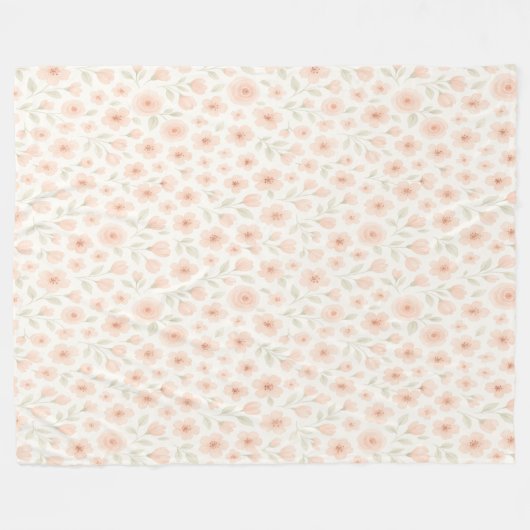 Sweet Peach Blossom Sprig Muster Fleece Blanket (Vorderseite (Horizontal))