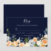 Sweet Peach Blume Hochzeitseinladung Einladung (Vorne/Hinten)