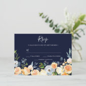 Sweet Peach Blume Hochzeitseinladung Einladung (Stehend Vorderseite)