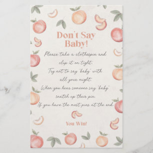 Sweet Peach Boho nicht sagen Babydusche