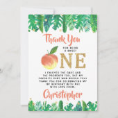 Sweet Peach Boys 1. Geburtstag Dankeskarte (Vorderseite)