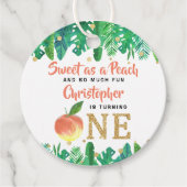 Sweet Peach Boys 1. Geburtstag Geschenkanhänger (Vorderseite)