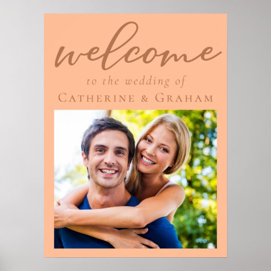 Sweet Peach Couple Foto Herzlich willkommen bei un Poster (Vorne)