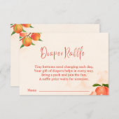 Sweet Peach Diaper Raffle Card – Fruit-Themed Begleitkarte (Vorne/Hinten)