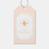 Sweet Peach Elegant Baby Shower Geschenkanhänger (Vorderseite)