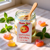 Sweet Peach First Birthday Thank You Geschenkanhänger