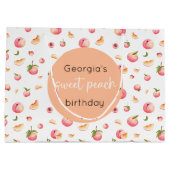 Sweet Peach Geburtstag Große Geschenktasche Geschenktüte (Rückseite)