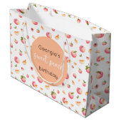 Sweet Peach Geburtstag Große Geschenktasche Geschenktüte (Rückseite Schrägansicht)