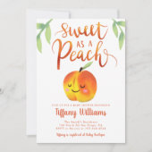 Sweet Peach Girl Babydusche Einladung (Vorderseite)