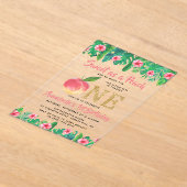 Sweet Peach Girls 1. Geburtstag Acryleinladungen (Ablage )
